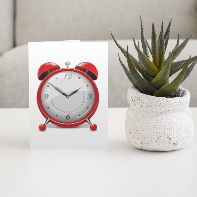 Red Alarm Clock Note Cards (Creator Uploaded)