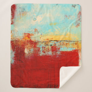 Red Alaskan Abstract Sherpa Blanket