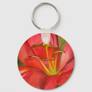 Red Alert lily flower Key Ring