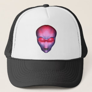 Red Alien Face Trucker Hat