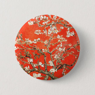 Red Almond Blossoms - Vincent Van Gogh 6 Cm Round Badge