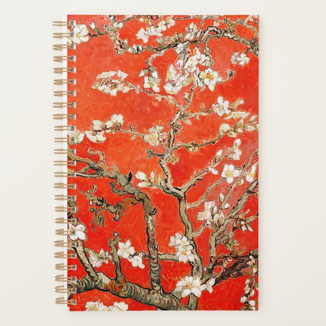 Red Almond Blossoms Vincent Van Gogh Planner (Front)