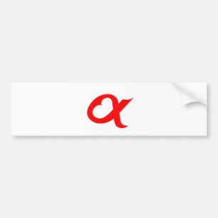 Red alpheart bumper sticker