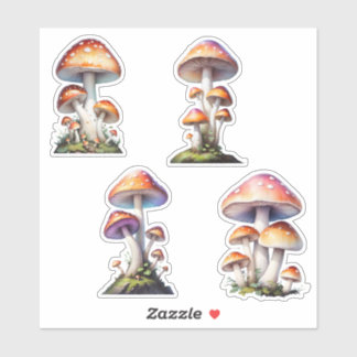 Red Amanita Mushroom Sticker Pack