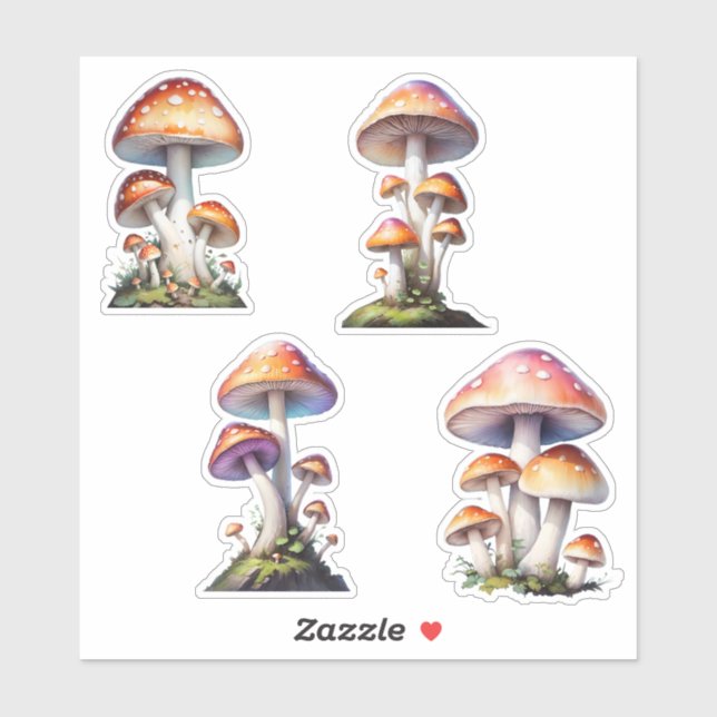 Red Amanita Mushroom Sticker Pack (Sheet)