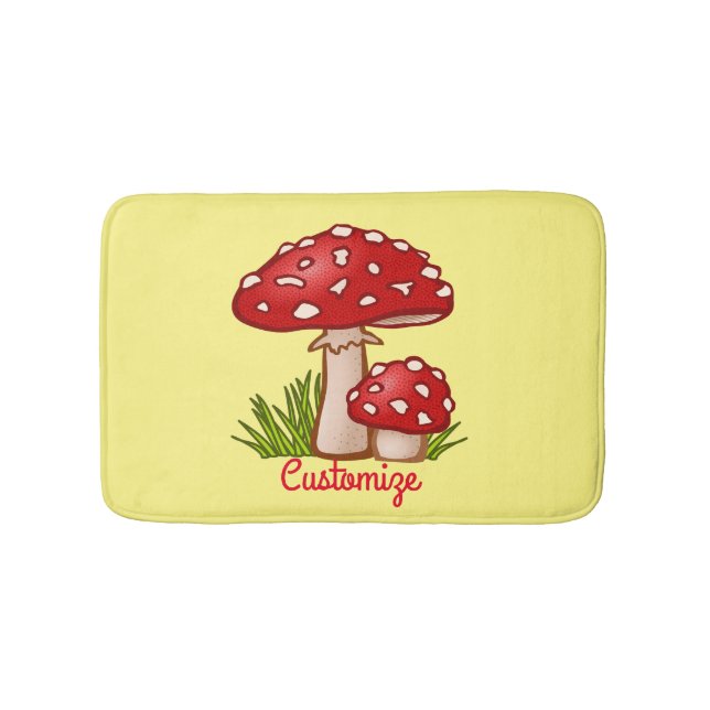 Red Amanita Mushrooms Thunder_Cove Bath Mat (Front)
