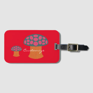 Red Amanita Mushrooms Thunder_Cove Luggage Tag