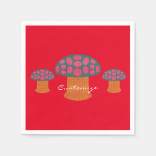 Red Amanita Mushrooms Thunder_Cove Napkin