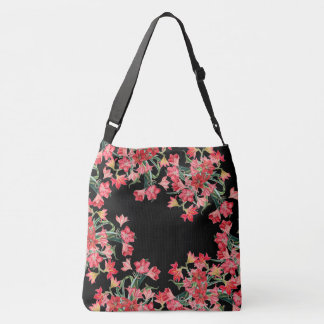 Red Amarylis Flowers Floral Shoulder Tote Bag