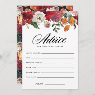 Red Amaryllis Botanical Retirement Well Wishes Advice Card