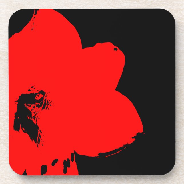 red amaryllis coaster (Front)