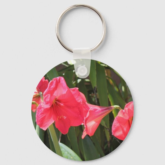 Red Amaryllis Key Ring (Front)