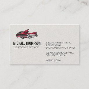 Red American Classic Car Business Card