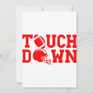 red american football touchdown sports invitation