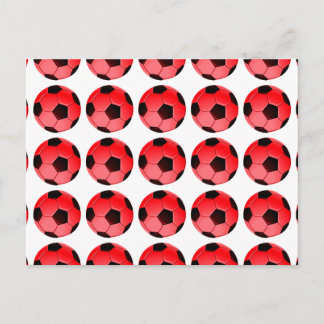 Red American Soccer or Association Football Ball Postcard