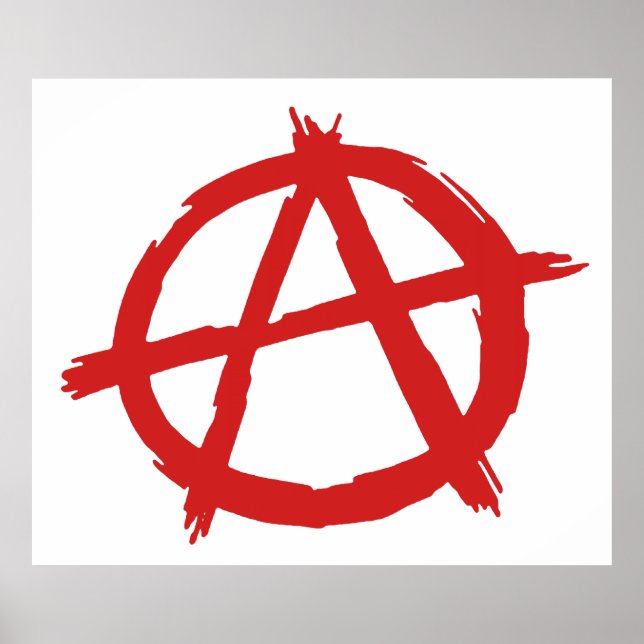 Red Anarchist A Symbol Anarchy Logo Poster (Front)