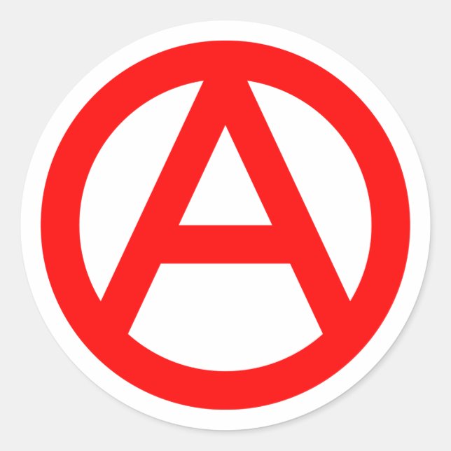 RED Anarchy symbol Classic Round Sticker (Front)