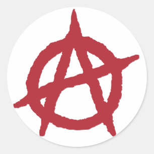 Red Anarchy Symbol Classic Round Sticker