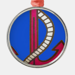 Red Anchor Art Print Metal Tree Decoration