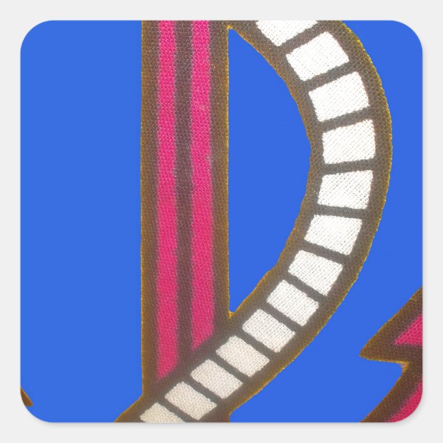 Red Anchor Art Print Square Sticker (Front)