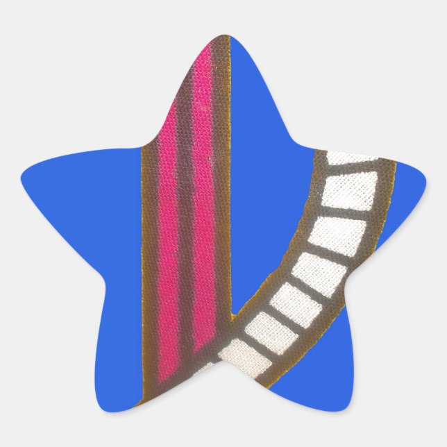 Red Anchor Art Print Star Sticker (Front)