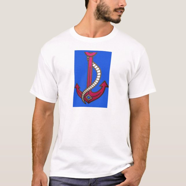 Red Anchor Art Print T-Shirt (Front)