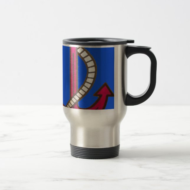 Red Anchor Art Print Travel Mug (Right)