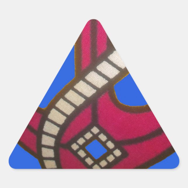 Red Anchor Art Print Triangle Sticker (Front)