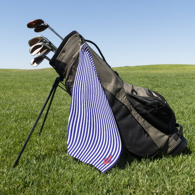 Red Anchor Blue Strips Golf Towel (Green)
