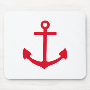 Red Anchor Mouse Pad
