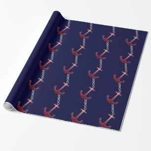 Red Anchor Wrapping Paper