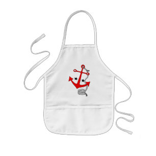 Red Anchors (for ) Kids Apron
