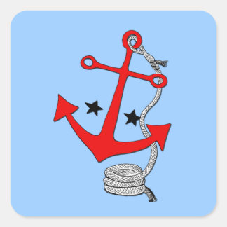 Red Anchors (for  ) Square Sticker