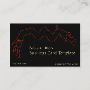 Red Ancient Alien Logo Nazca Lines Business Card