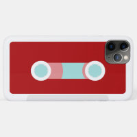 Red and Aqua Retro Cassette Tape