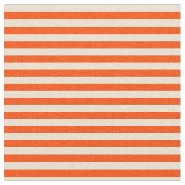 Red and Beige Coloured Striped/Lined Pattern Fabric (Close Up)