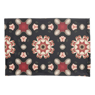 Red and Beige Geometric Floral Pillowcase