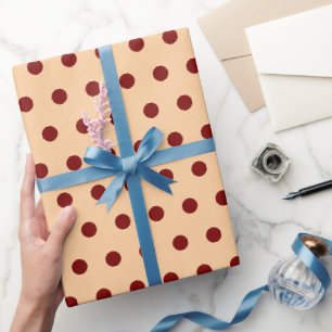 Red and beige polka dot wrapping paper