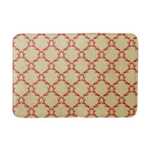 Red and Beige Woodland Antler Bath Mat