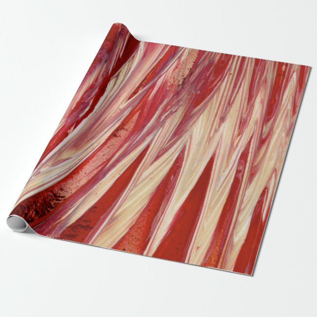 Red and Beige Wrapping Paper (Unrolled)