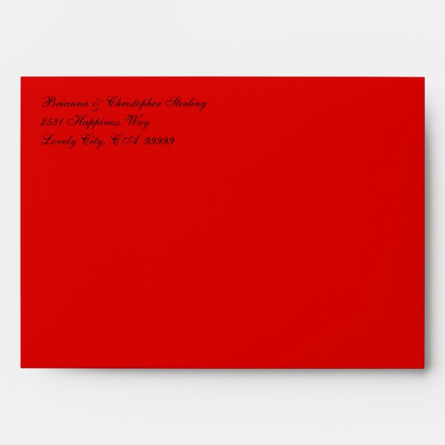 Red and Black 5 x 7 Invitation Enveloeps Envelopes (Front)