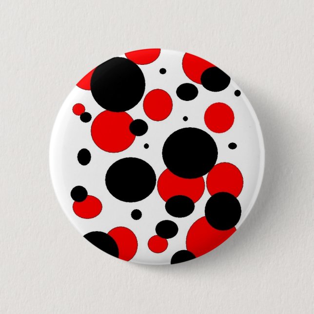 red and black 6 cm round badge (Front)