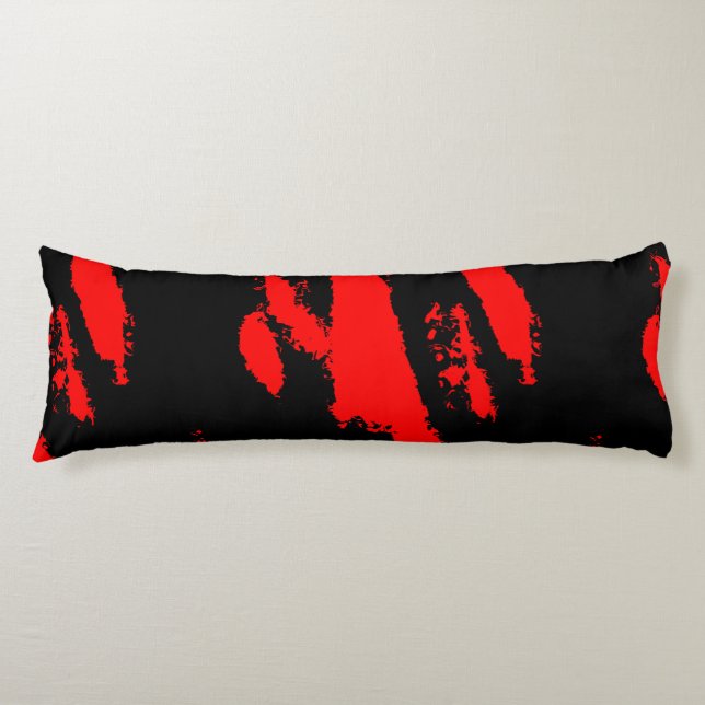 red and black abstract  body cushion (Front)