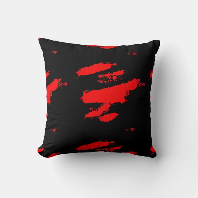 red and black abstract   cushion (Front)