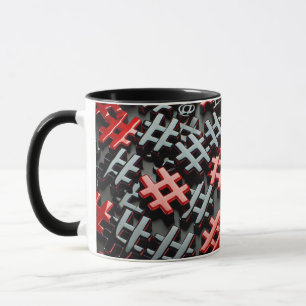 Red and Black Abstract Design Mug