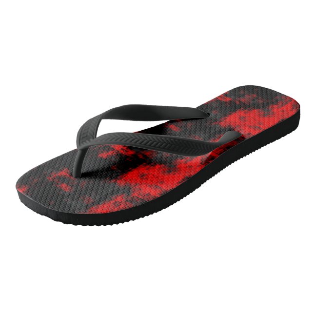 red and black abstract jandals (Angled)