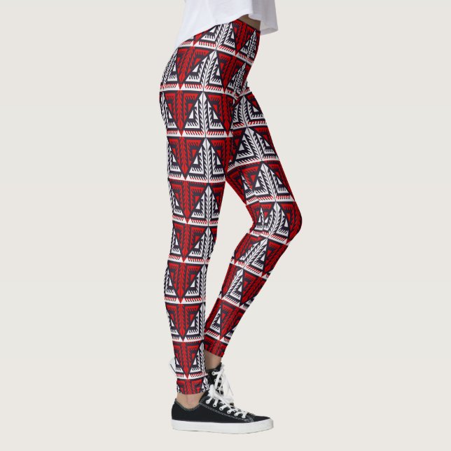 Red And Black Abstract  Leggings (Right)