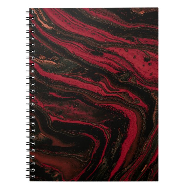 Red and black abstract painting notebook (Front)