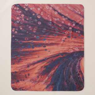 Red and black abstract painting sherpa blanket