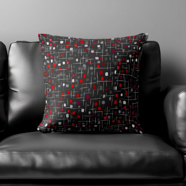Red and Black Abstract Pattern Cushion (Creator Uploaded)